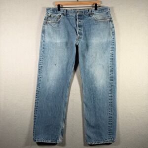 Vintage Levis 501 Mens 42x32 Light Wash Jeans Made in USA 1997 501-0000